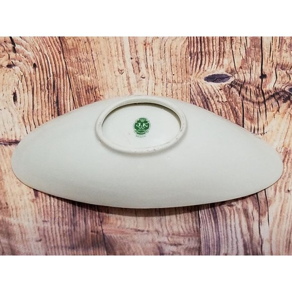 Vintage JKW Decor Carlsbad Bavaria Small Oval Dish Gold Trim Couple White - Picture 3 of 8